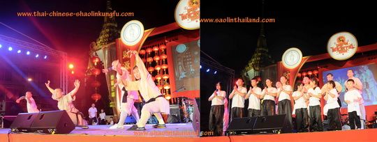 อาจารย์และเพื่อนศิษย์วัดเส้าหลิน ร่วมแสดงกับนักเรียนโรงเรียนไทย-จีนเส้าหลินกังฟู งานตรุษจีนถนนเยาวราชปี2553 / Sifu and his Shaolin Kungfu friends performed together with our 'Thai-Chinese Shaolin Kungfu' students performed on Chinatown Rd., Chinese New Year 2010